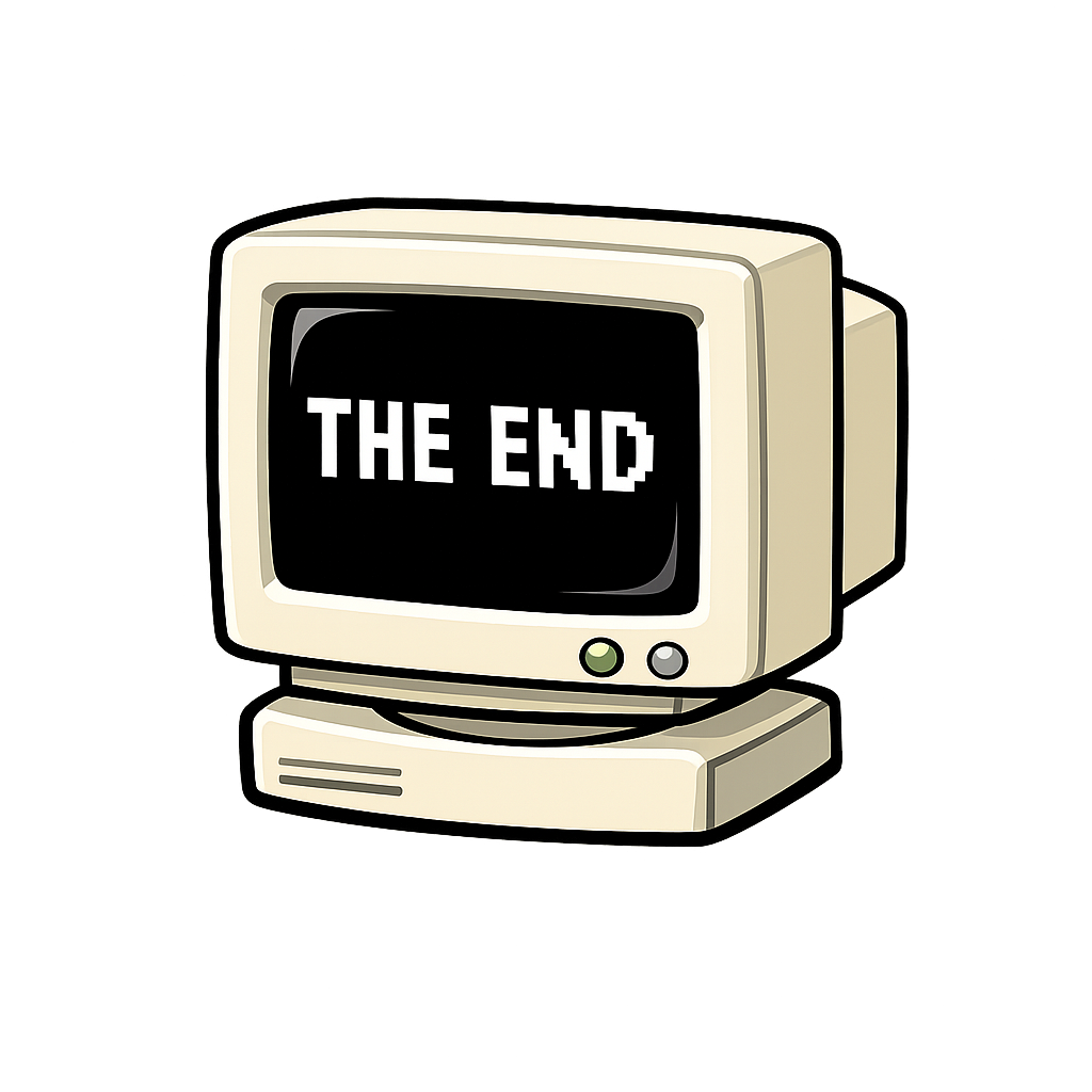 THE END on CRT monitor